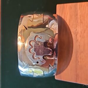 Sterling Silver and Gold Fill Bear Cuff Bracelet